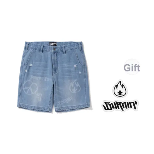 BURNIN Blue Unisex Джинсовые шорты
