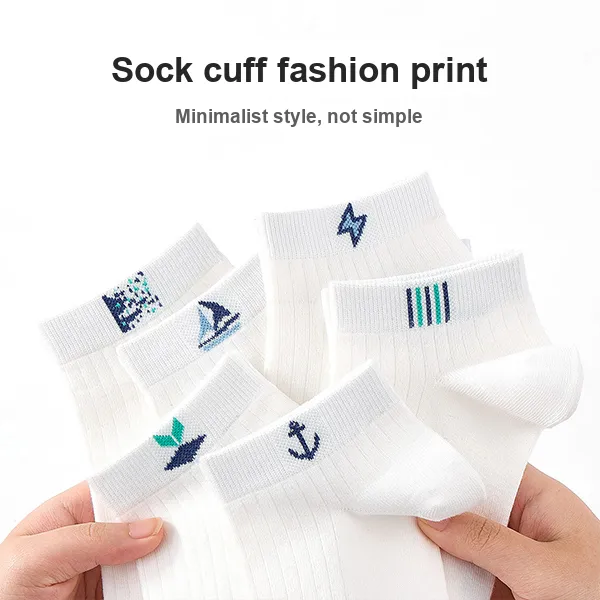 H-YXIANG No-Show Socks Men's 6 Pack White-3