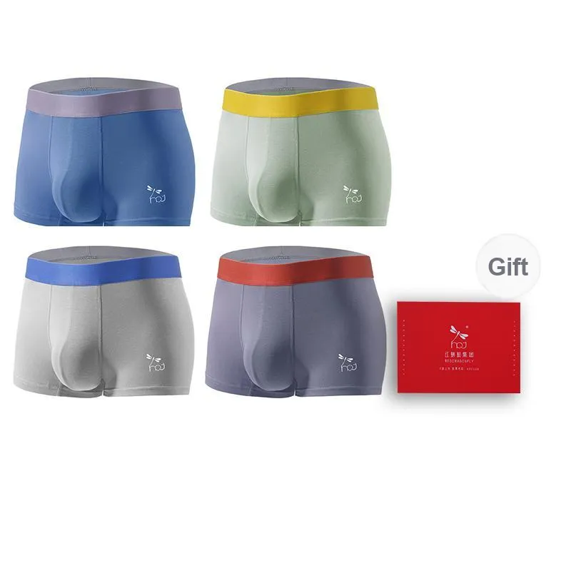 RED DRAGONFLY 50S Pure Cotton Underpants Men's Gift Box Set Of 4-0