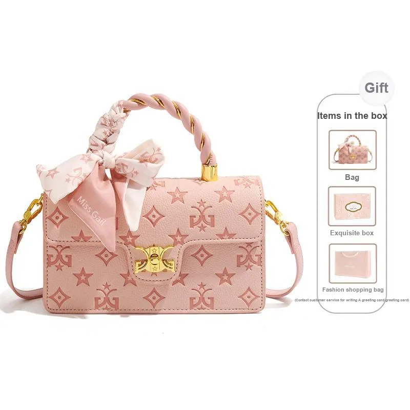 MISS GAIL Artificial Leather Shoulder Bag, Crossbody Bag, Handbag Regular Women's White/Pink-1