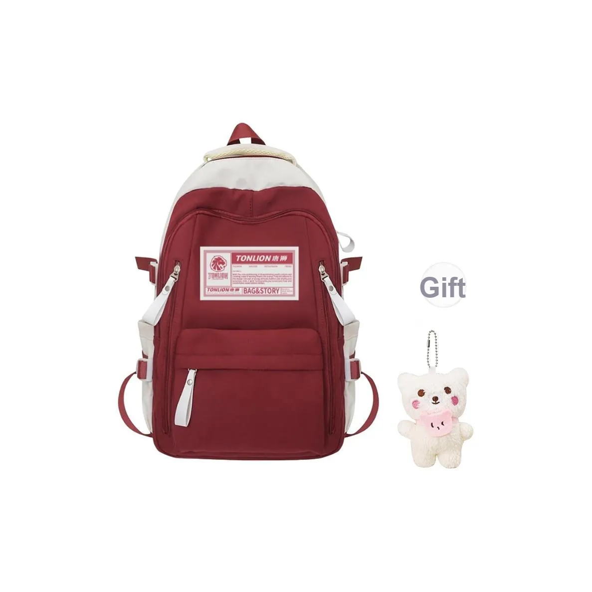 Tonlion Ткань Рюкзак Стандартный Унисекс Красный