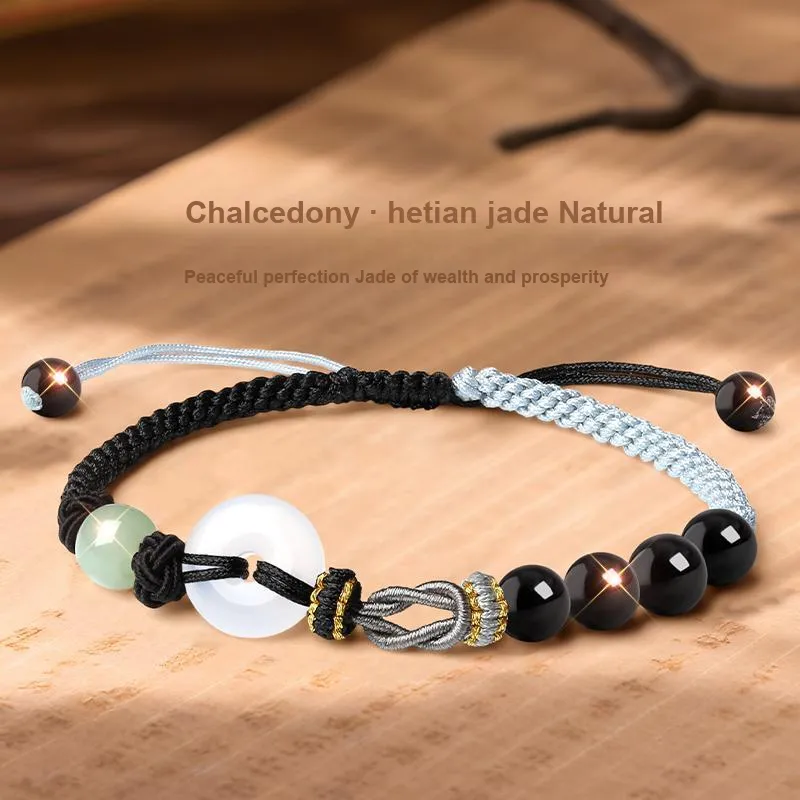 EAST BEAUTY Bracelets Pale Greenish White Jade Men's-1