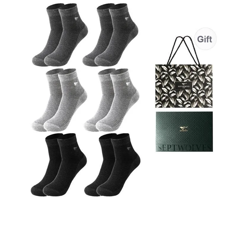 SEPTWOLVES Mid Calf Socks Men's 6 Pairs Box Included-74