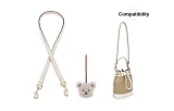 (Compatibility Trumpets) Ecru 1.1cm Width Litchi Grain Gold-Tone Lock 65cm+Beige Bear