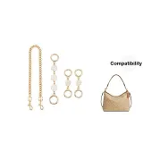 [Gold-Tone Three-Piece Set]White Camellia 15cm+Camellia 1-Piece * 2+Decorative Chain 45cm