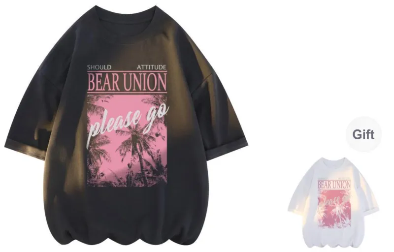 BEAR UNION Drop Shoulder Sleeve T Shirt Unisex-15