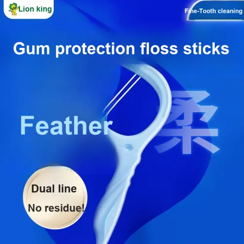 Король Лев Fine Tooth Feather Soft Жевательная резинка Protection Стержни для зубной нити 50 шт 50 шт * 2