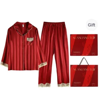 Xuan Liang Pajama Set Women's Gift Box Set Maroon