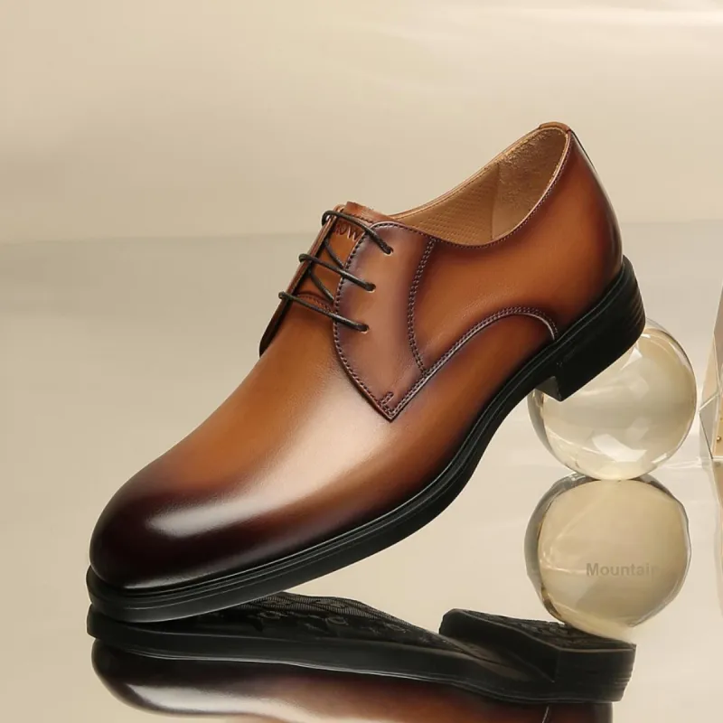 CROWN Dress Shoes Men's Yellow Brown-5
