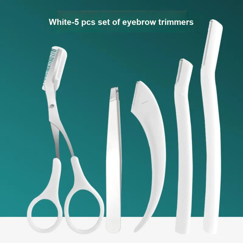 SHANGYELAMEILA 5 Pcs Eyebrow Grooming Tools For Women's, Safe Men's Eyebrow Razor And Clippers Eyebrow Razor-1