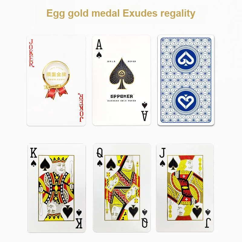 GPPOKER Knockout Gold Medal S3S PVC Plastic 1 Pack 5 Boxes 10 Pairs Poker Cards-3