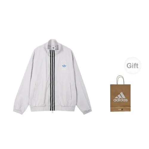 Adidas Originals Jackets Men Solid Light Gray+Gift Bag