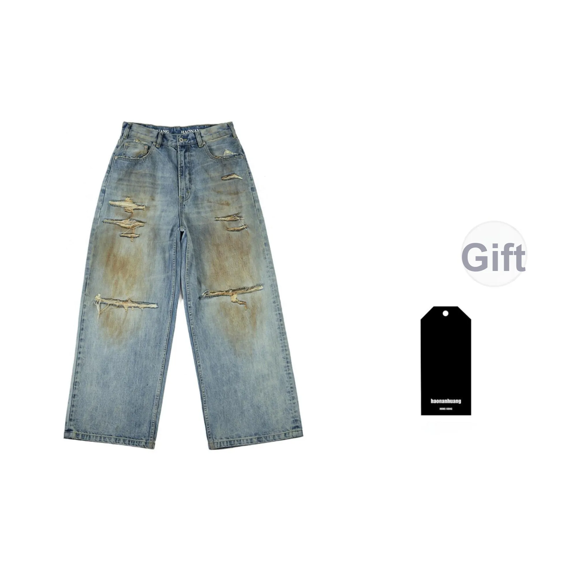 Haonanhuang Jeans Unisex Blue
