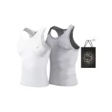 Slim Fit 2 Pack (White+Heather Gray) 2 Pcs, Easy to Wash!