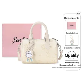 ROSEDAWN PU Boston Bag, Crossbody Handbag Regular Women's Milk White