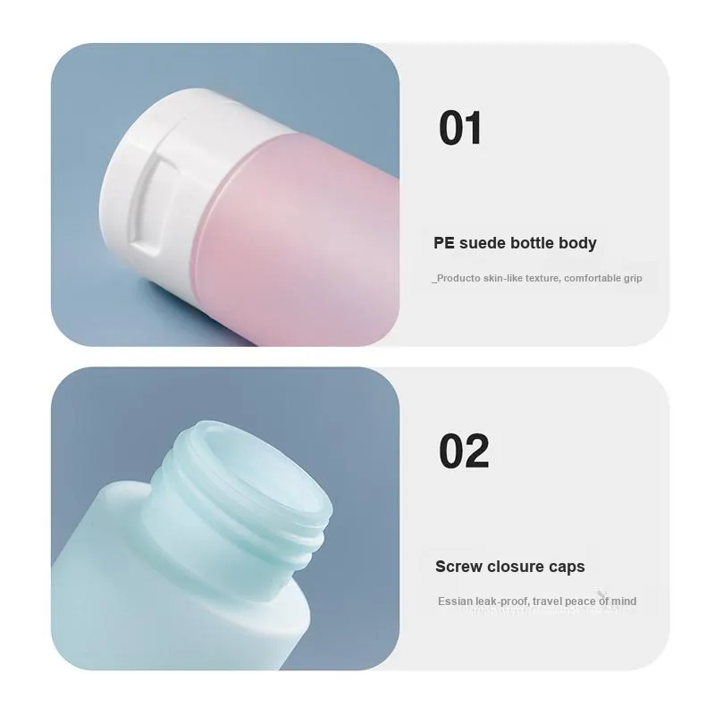 JIAOXUEFEI Portable Travel Lotion Sample Size Shampoo Shower Gel Combination Skincare Product Empty Bottle 50ML-7