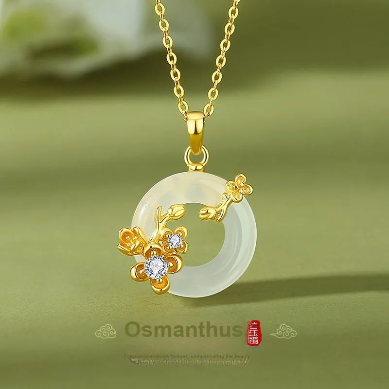 JINJI Natural Chalcedony Necklaces Women's-19