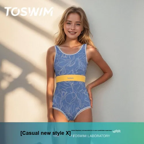 TOSWIM Синий Иней Цветочный Женские Ван-Пис Купальники