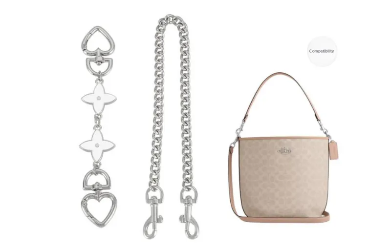 Lan Bao Fan Alloy Metal Bag Accessory Bag Strap Women's Gold/Silver-45