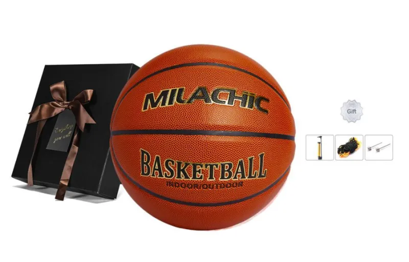 MILACHIC Microfiber Leather Basketball Brown Size 7 Training Unisex-2