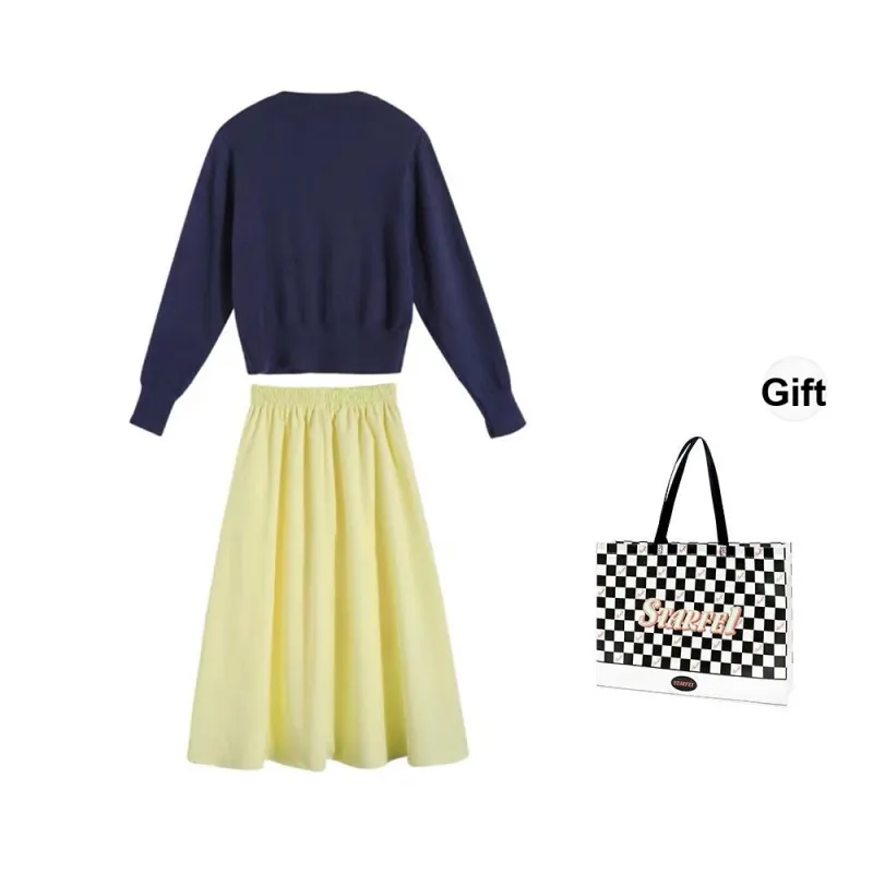 STARFEI Skirt Set Women's Yellow-1