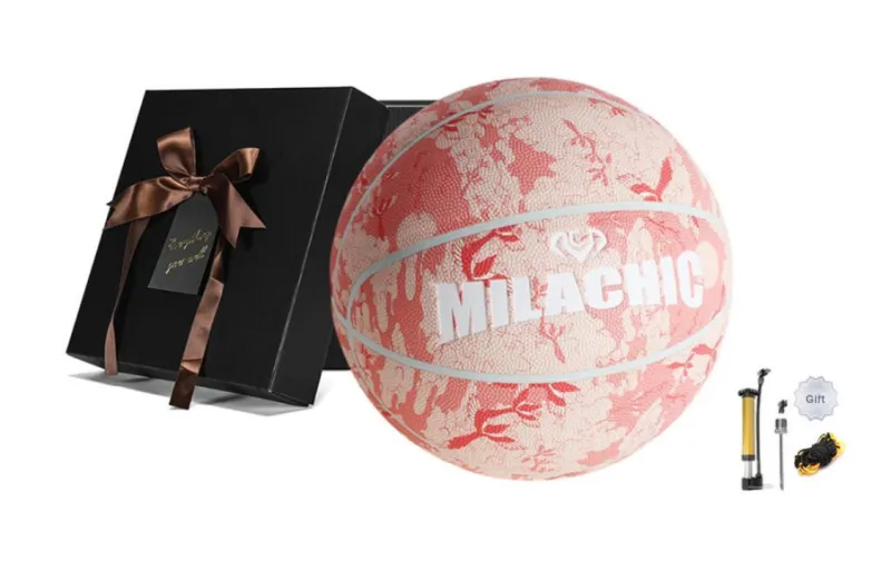 MILACHIC PU Basketball Cherry Blossom Pink Size 7 Training Unisex-0