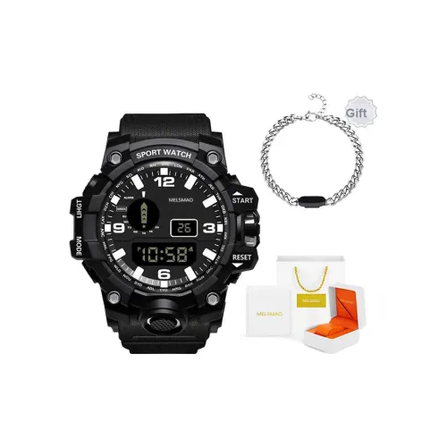 MELSMAO Кварцевый механизм резиновый ремешок часы для мужчин черный циферблат