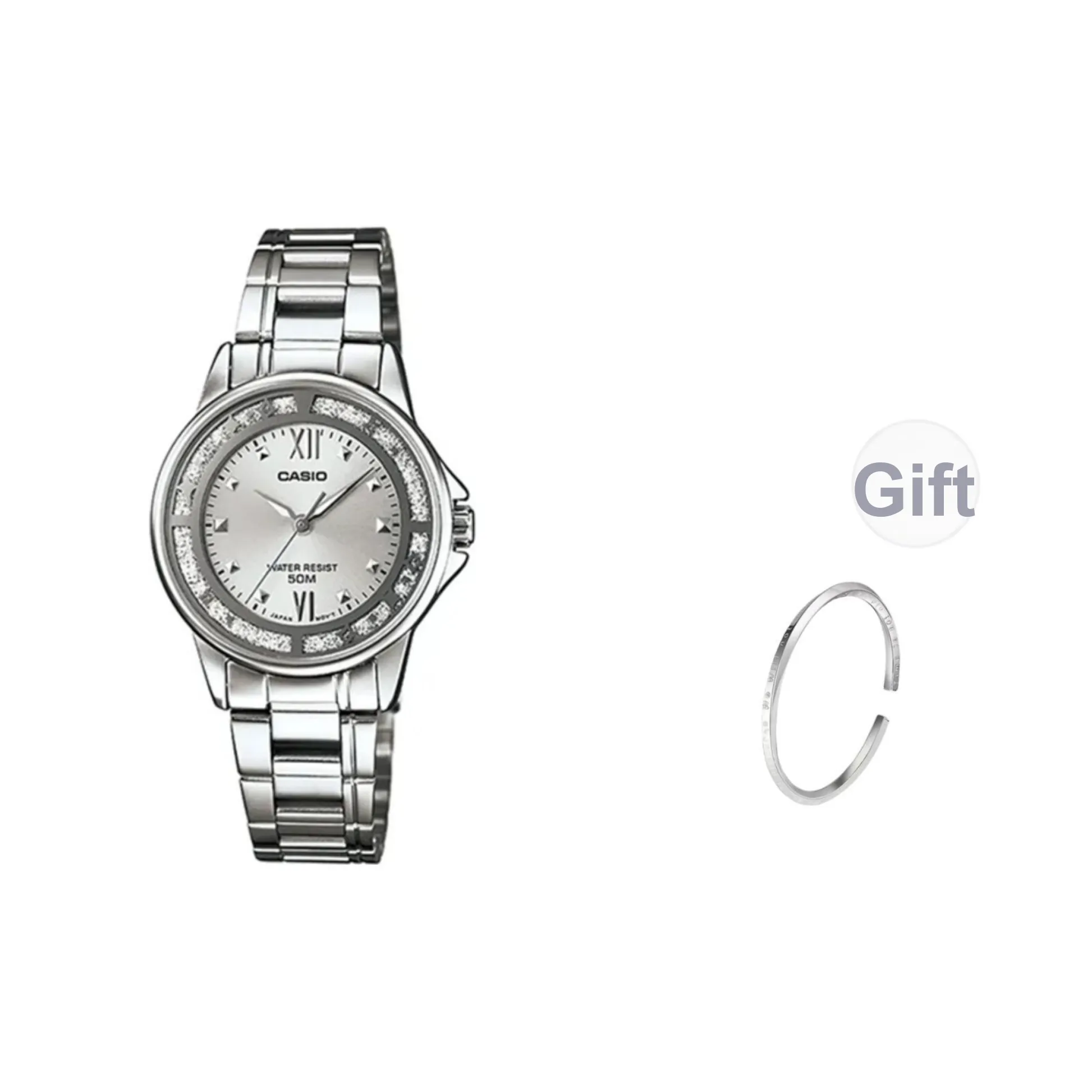 CASIO Кварцевый механизм Часы Женские Серый циферблат