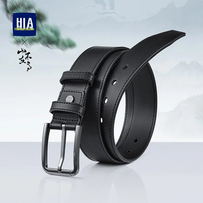 HLA Split Cow Leather Belts Men's 3.75cm-6