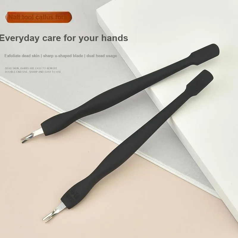 JINGLINGLONG Dead Skin Nail Care Oil Tool Nail Pusher Stainless Steel Black Dead Skin Cross Alcohol Wipe-2