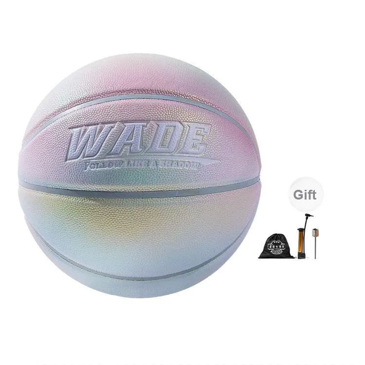 WADE PU Basketball Camellia Tears Gradient Pink Size 7 Street Reflective Unisex-4