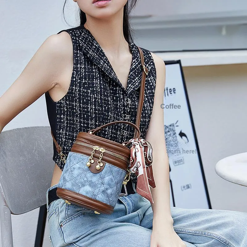 JANE KLAIN PU Bucket Bag, Crossbody Handbag Regular Women's Blue/Black/Brown-9