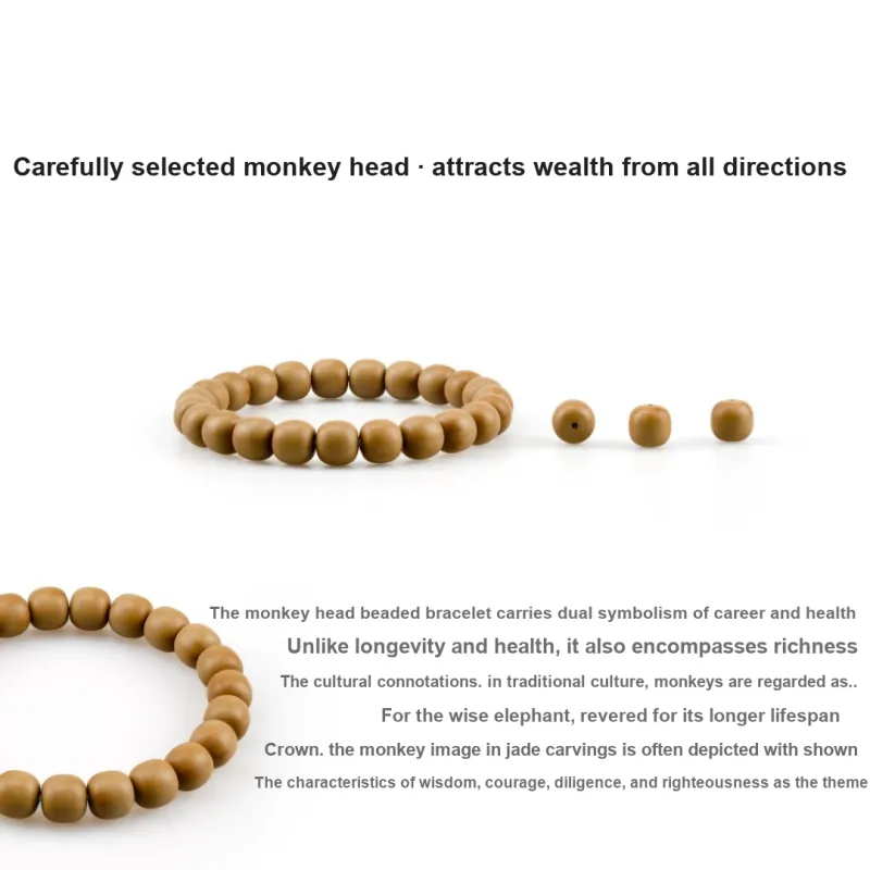 MY Monkey Head Walnut Bracelets Unisex-2