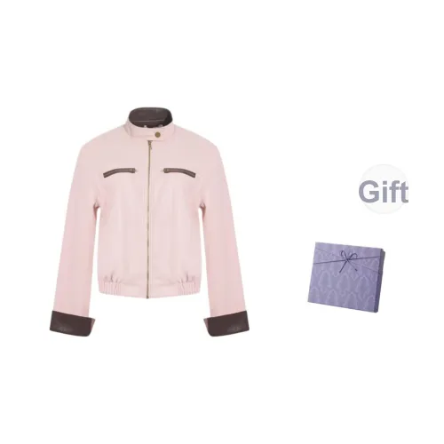 DITB Розовый Женские Кожаные Куртки