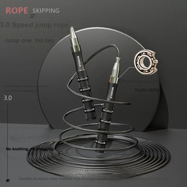 MOGOLD Fitness Training Non Countable Jump Ropes Adults Handle Material Aluminum Alloy, Rope Material Steel Wire 3m-2