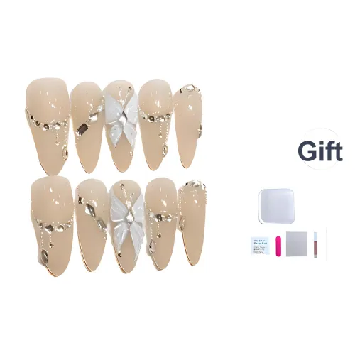 JIDUOMENG Handcrafted False Nail Премиум Ambient Сверкающий страз Ручная работа Бабочка Nail Art Элегантный Яркий