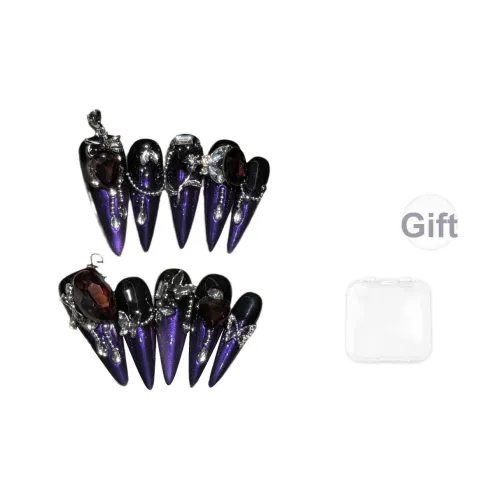 BDQC Черный Фиолетовый False Nail Средний Трапеция SHARP Тип Черный Фиолетовый Градиент Instagram Стиль