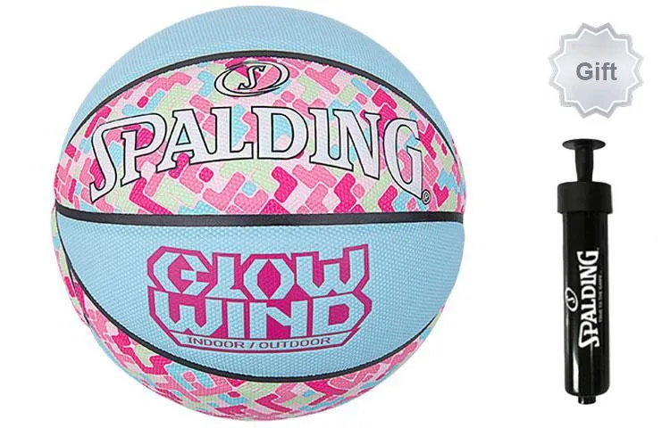 SPALDING Cyclone Series Microfiber Leather Basketball Blue Pink Size 7 Training Unisex-5