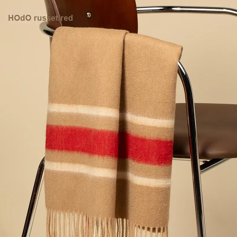 Red Bean 30% Cashmere 70% Wool Knit Scarves Women's-16