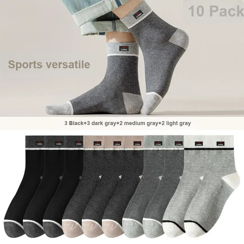 Lan Miao Mid Calf Socks Men's 10 Pack-11