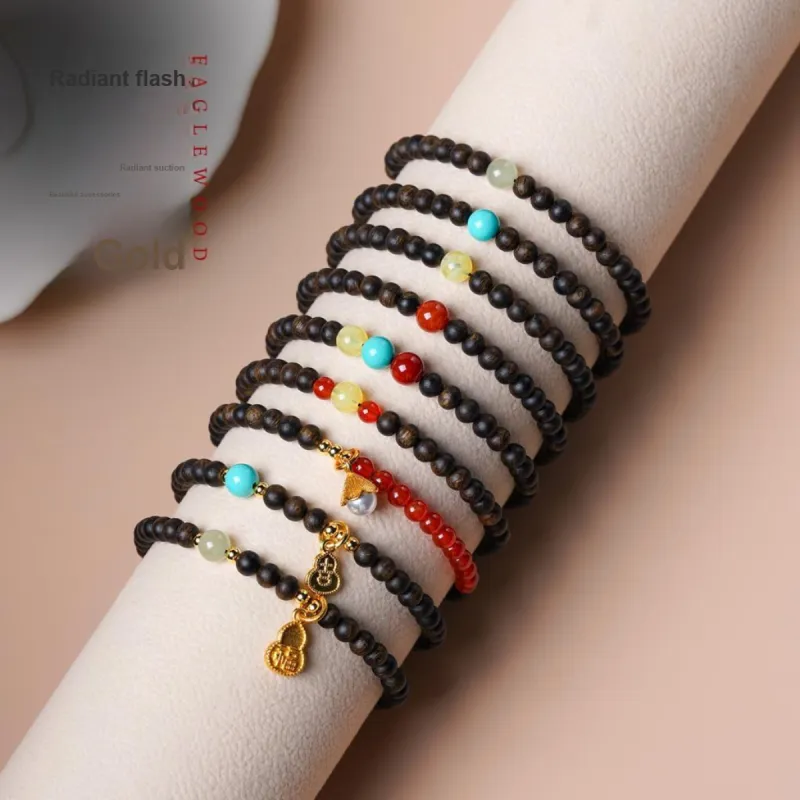 FANGYUANXIAOFU Fragrance Enhancer, Agarwood Bracelets Women's-26