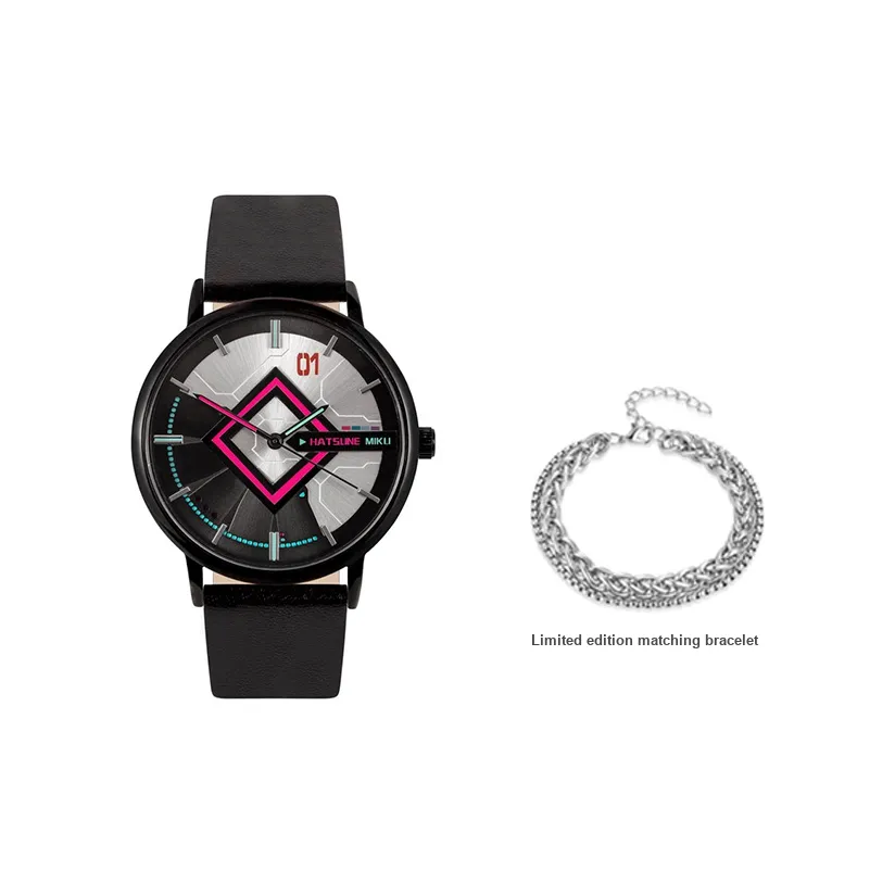 ingyunshi Hatsune Miku Collaboration Кварцевый механизм Искусственная кожа Ремешок Часы Унисекс Белый циферблат MZTKN 162