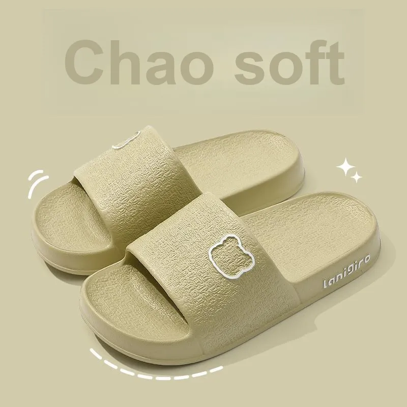 Foot Recreation Painted Bear Slippers Summer Indoor Home Bathroom Slip Resistant EVA Sandals Unisex-15