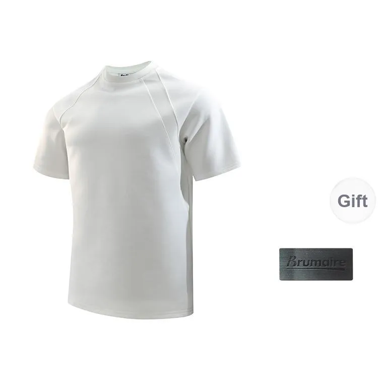 BRUMAIRE T Shirt Unisex Light Gray Includes Random Short Sleeved Top+Brooch-6