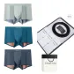 [904 Genuine Leather Belt]Kudzu Antibacterial Crotch[Light Gray+Royal Blue+Smoke Blue]3-Pack Underwear Gift Box Set