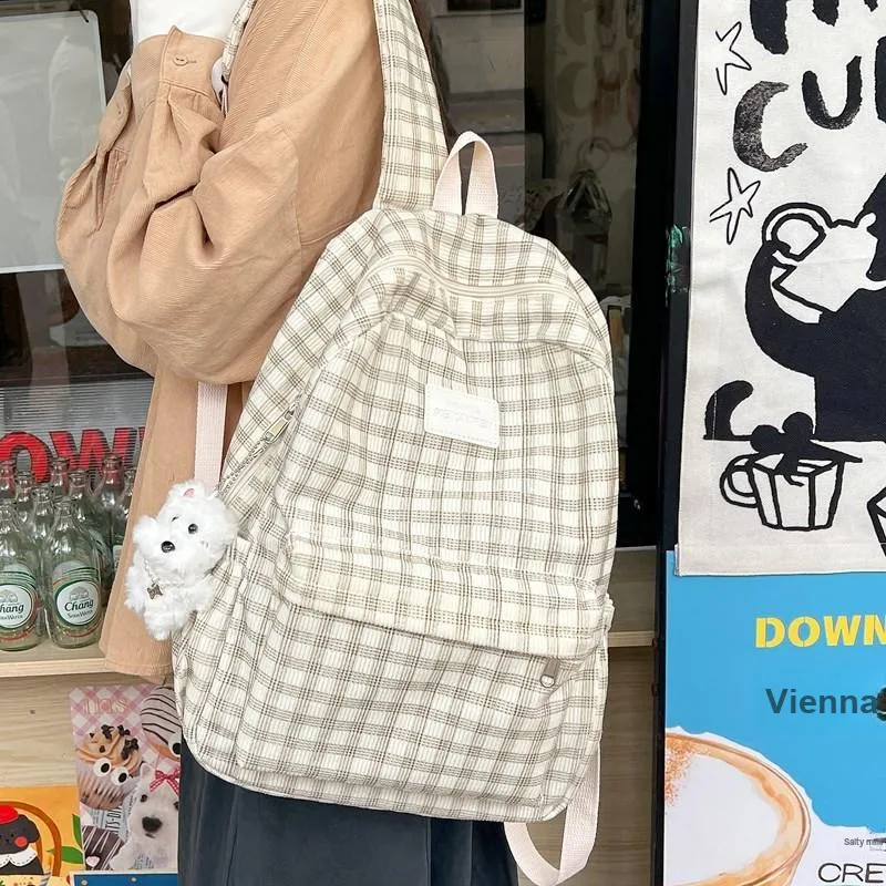 LUVISTRUE Composite Cloth Backpack Regular Women's Coffee/Khaki/Ecru-2