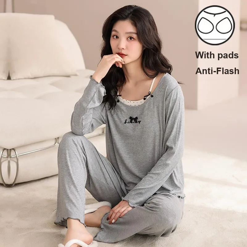 O'MESIK Pajama Set Women's Gray-3