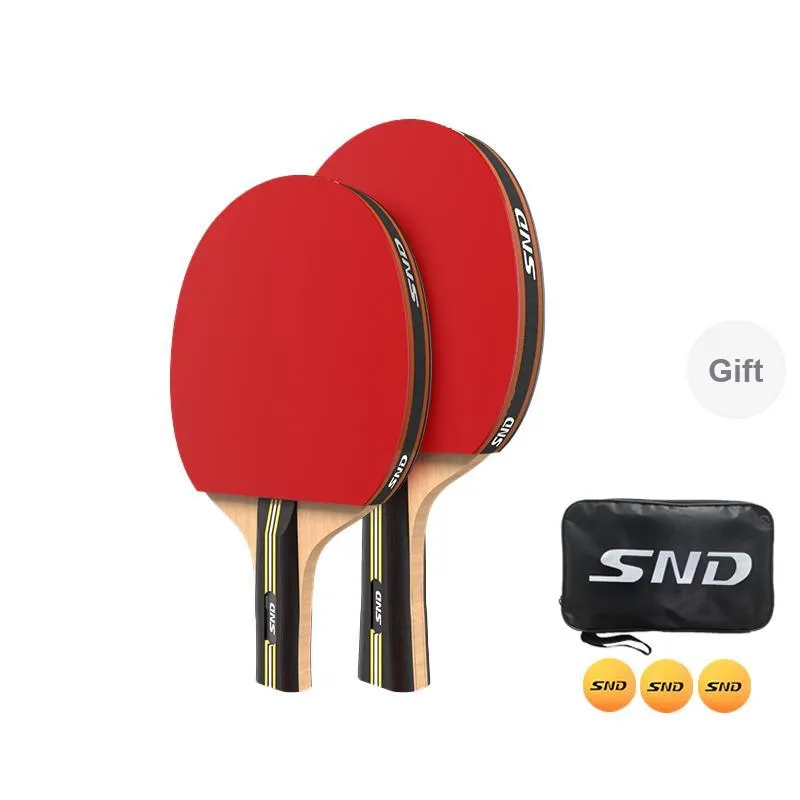 SND Ping Pong Paddles Kids' All Wood Red Black-9