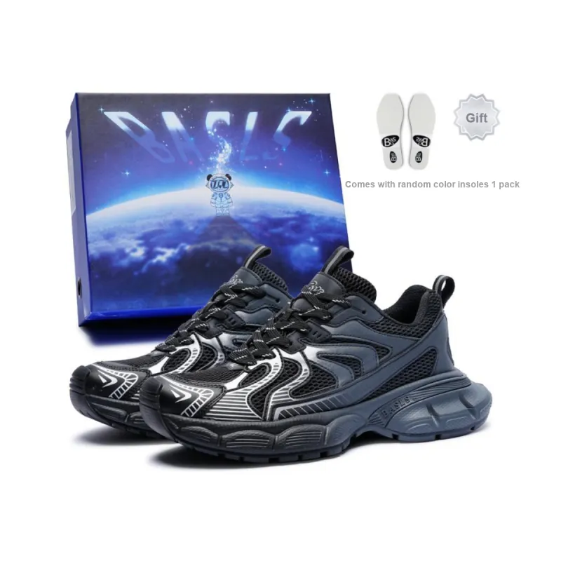 BASLS Chunky Sneakers Unisex Low Top Ecru/Blue/Black-32