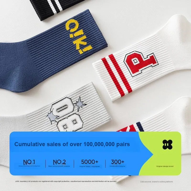 JKN Mid Calf Socks Unisex 5 Pack-4